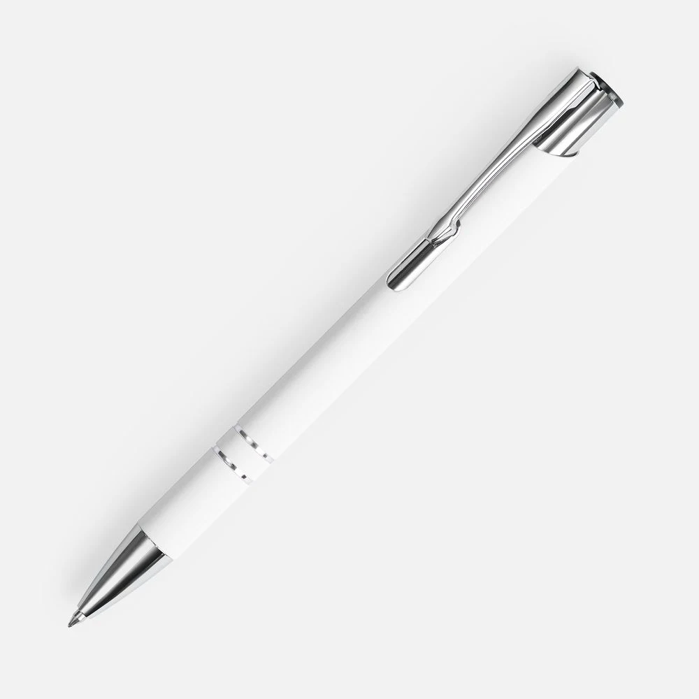 Ручка шариковая Keskus Soft Touch, белая