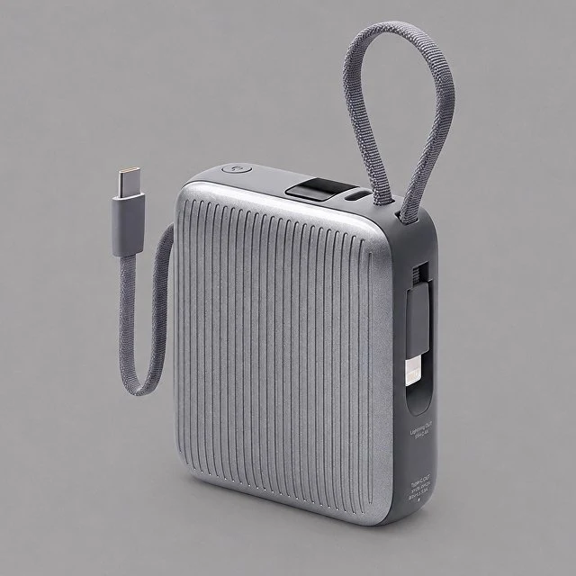 Внешний АКБ NRG Turbo Cable 10000 mAh, 22,5Вт, графит, Deppa