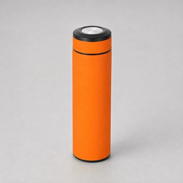Вакуумный термос "Vacuum Flask C1", soft touch, 420мл, оранжевый