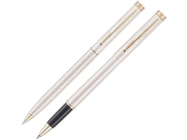 Набор Pierre Cardin коллекция «ПАРА (PEN&PEN)» : ручка шариковая + роллер. Корпус - латунь, отделка - глянцевое покрытие. Детали дизайна - позолота. Цвет - серебристо-бежевый. Упаковка Е.