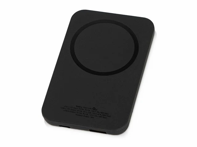 Магнитный беспроводной внешний аккумулятор "MagnetIQ", 5000 mah, 10 W, черный (Р)