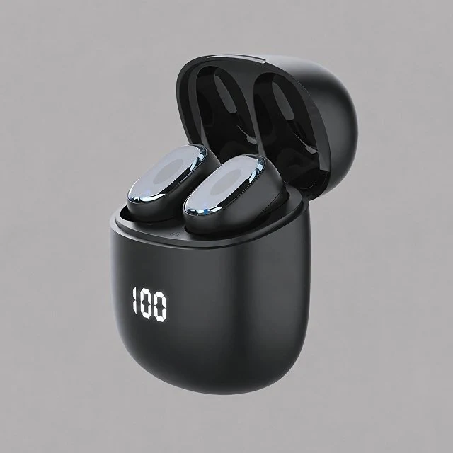 Беспроводные наушники с микрофоном Air Buds Pro, TWS, BT 5.3, LED, 300 мАч, черный, Deppa