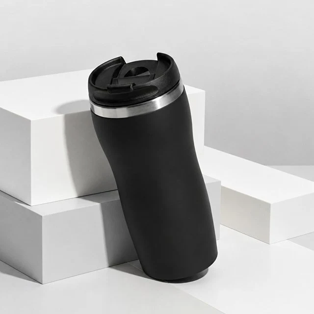 Термокружка "Double wall mug C1", soft touch, 350 мл, черный