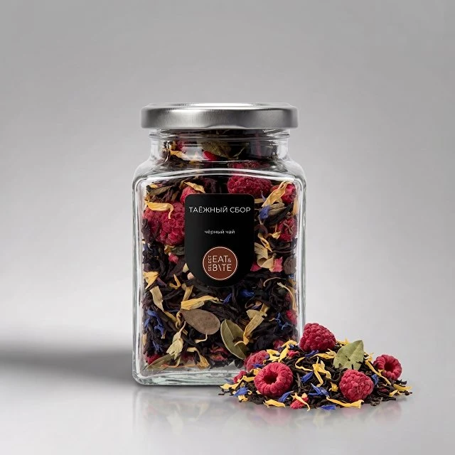 Чай черный, серия "Bouquet", таежный сбор, стеклянная банка