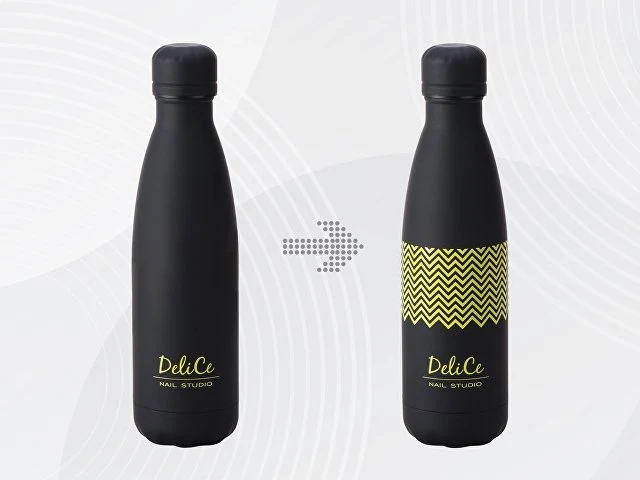 Вакуумная термобутылка «Vacuum bottle C1», soft touch, 500 мл, черный, с УФ печатью