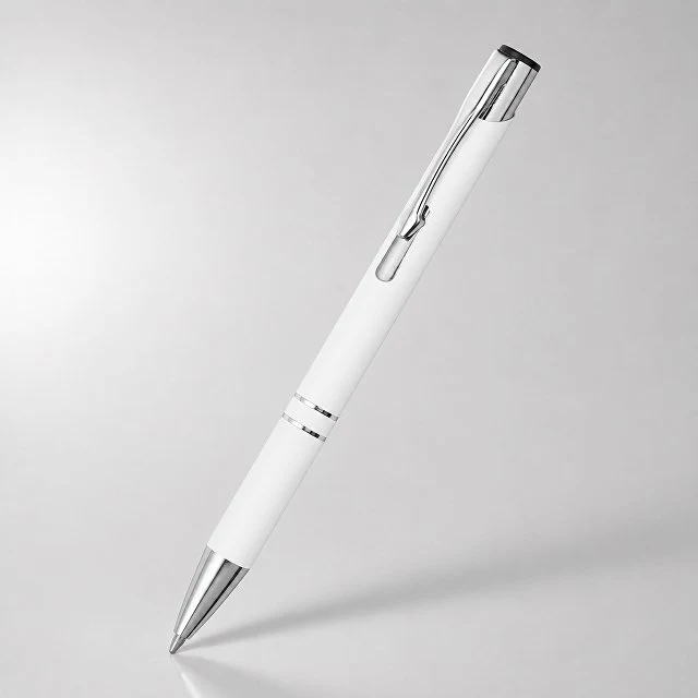 Ручка металлическая шариковая C1 софт-тач, белый