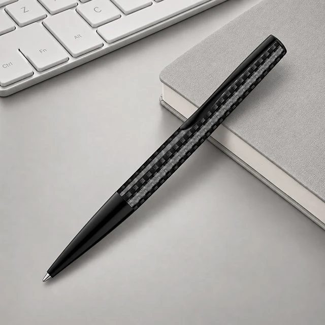 Ручка шариковая металлическая "Elegance" из карбонового волокна, черный