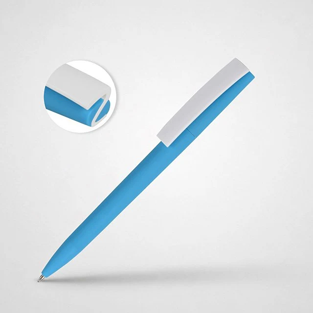 Ручка пластиковая soft-touch шариковая «Zorro», голубой/белый