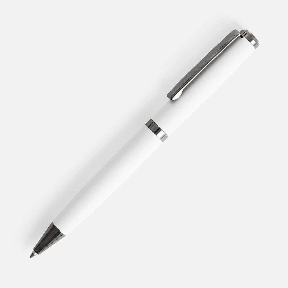 Ручка шариковая Inkish Gunmetal в футляре, белая