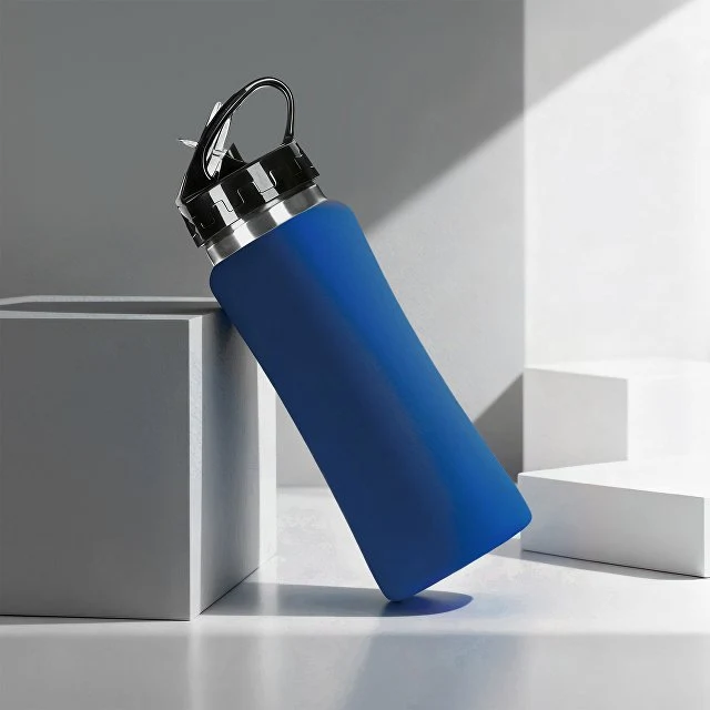 Бутылка для воды "Bottle C1", сталь, soft touch, 600 мл, темно-синий