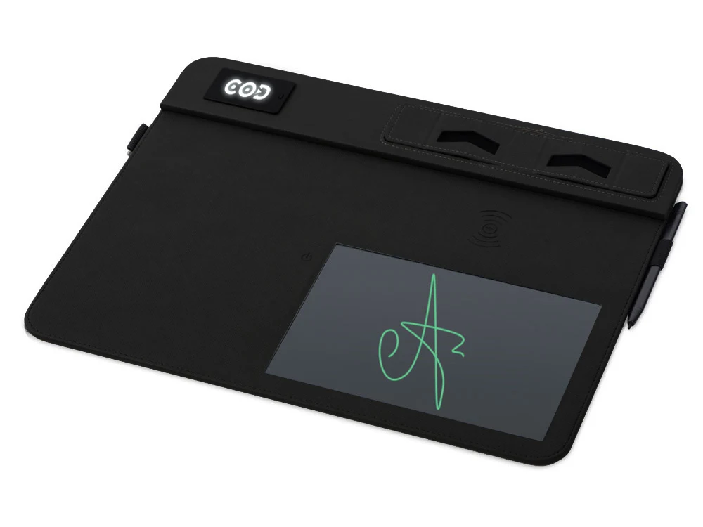 Многофункциональный коврик для мыши «Multi Pad» с беспроводной зарядкой и LCD экраном, 10 Вт