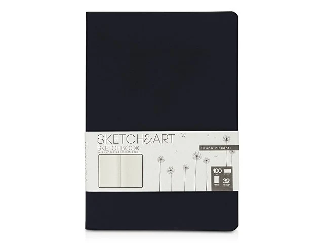 Скетчбук "Sketch & Art" в мягком переплете 147х210 мм, 32 л. бежевой бумаги 100 г/м2, черный