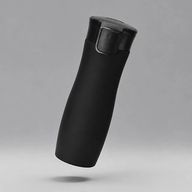 Вакуумная термокружка с кнопкой Streamline, Waterline, soft-touch, черный