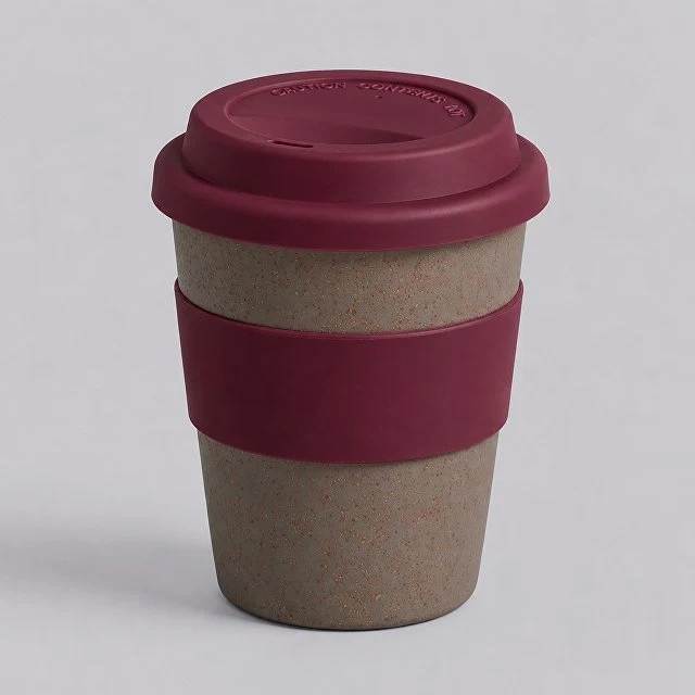 Стакан с силиконовой крышкой "Cafe", burgundy