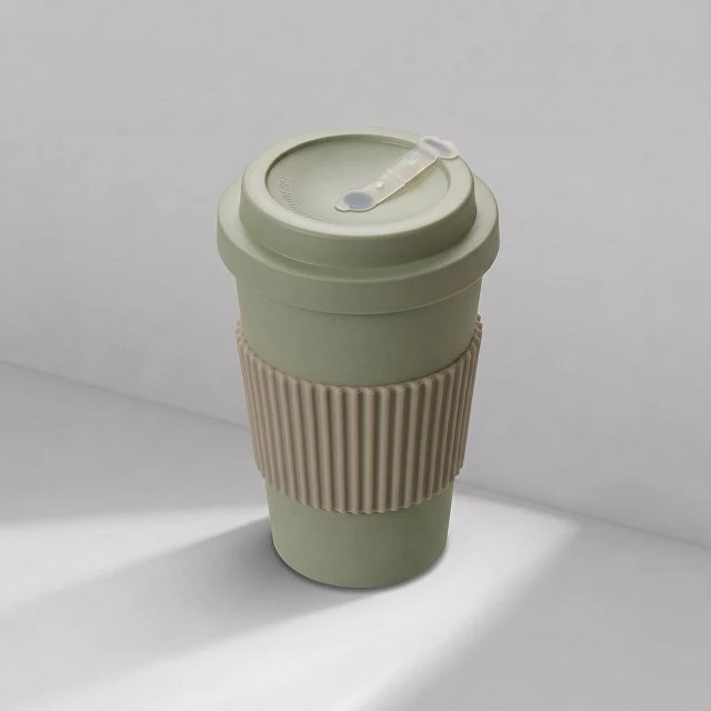 Термокружка "Muffin" из натуральных волокон, оливковый