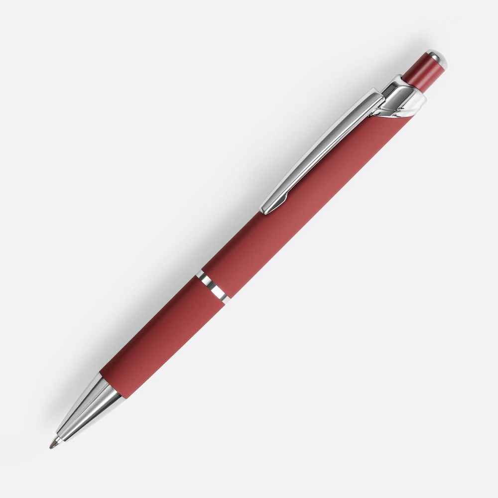 Ручка шариковая Chromos Soft Touch, красная
