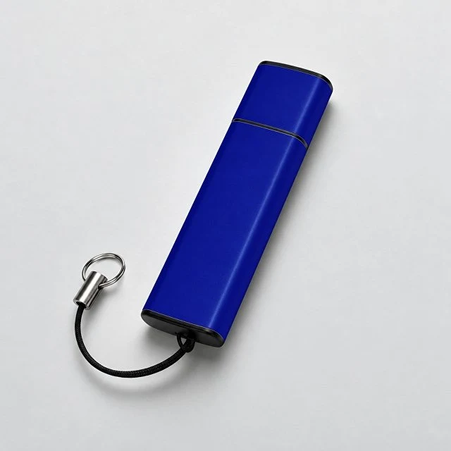 Флеш-карта USB 2.0 16 Gb металлическая с колпачком "Borgir", темно-синий