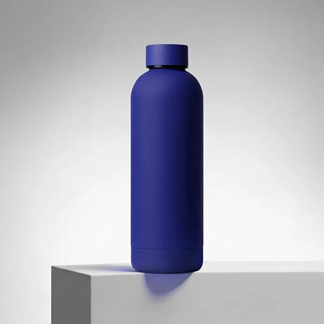 Вакуумная термобутылка "Cask" Waterline, soft touch, 500 мл, синий