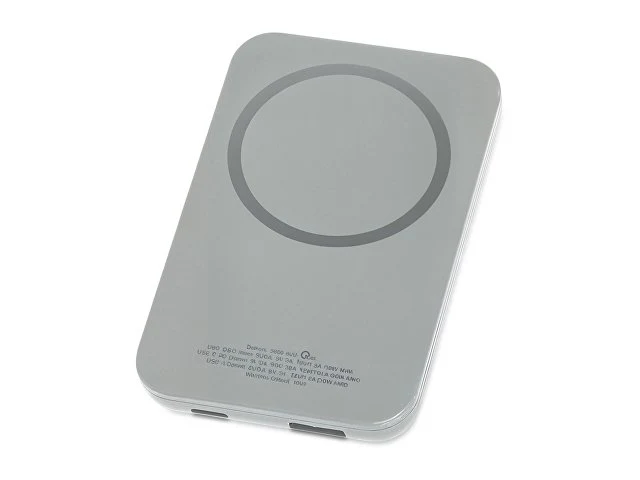 Магнитный беспроводной внешний аккумулятор "MagnetIQ", 5000 mah, 10 W, серый Cool gray 7C