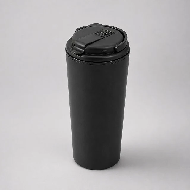 Термокружка с трубочкой «Moment Straw», 350 мл, черный