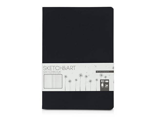 Скетчбук "Sketch & Art" в мягком переплете 147х210 мм, 24 л. белой бумаги 150 г/м2, черный