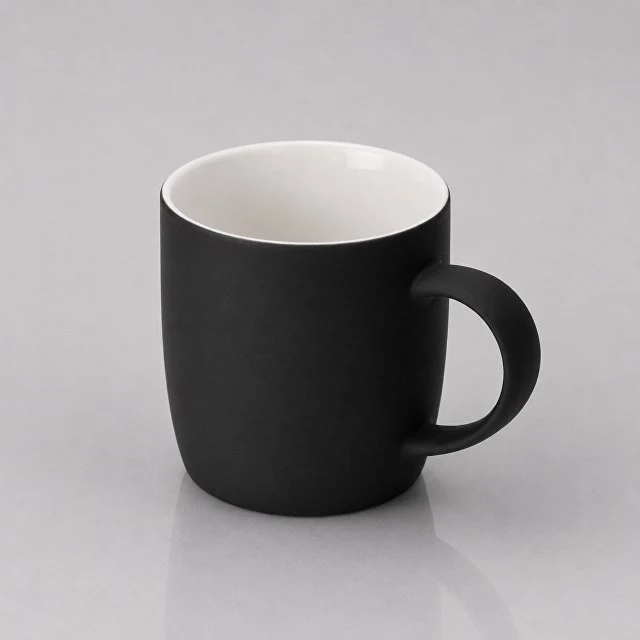 Кружка с покрытием soft-touch "Dalgona", черный (P)