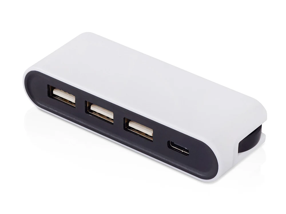 USB-хаб «Hubix» с коннектором 2-в-1 USB-C и USB-A, 2.0, белый