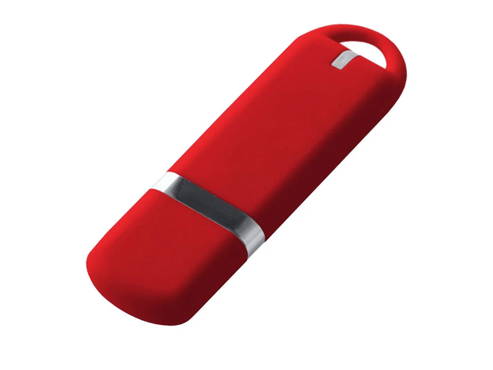 USB-флешка на 32 ГБ 3.0 USB, с покрытием soft-touch, красный
