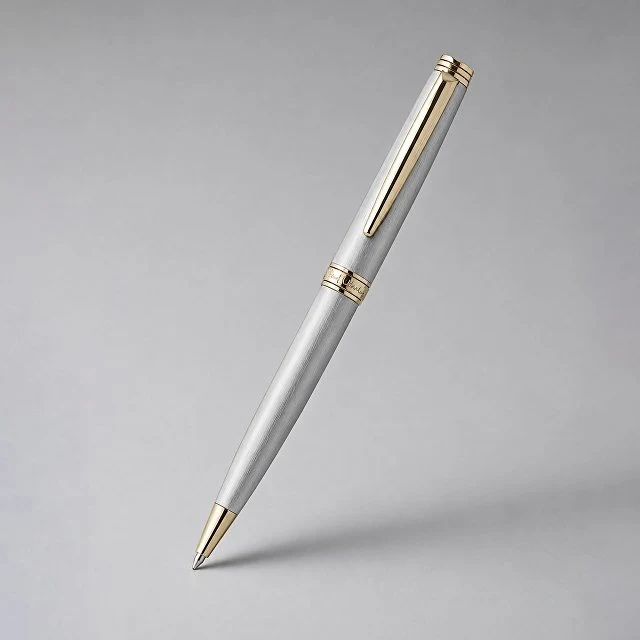 Ручка шариковая Pierre Cardin коллекция «СИЯНИЕ | SHINE». Корпус - латунь с сатиновым хромированным покрытием. Отделка и детали дизайна - латунь и позолота. Цвет - серебристый. Упаковка B-1