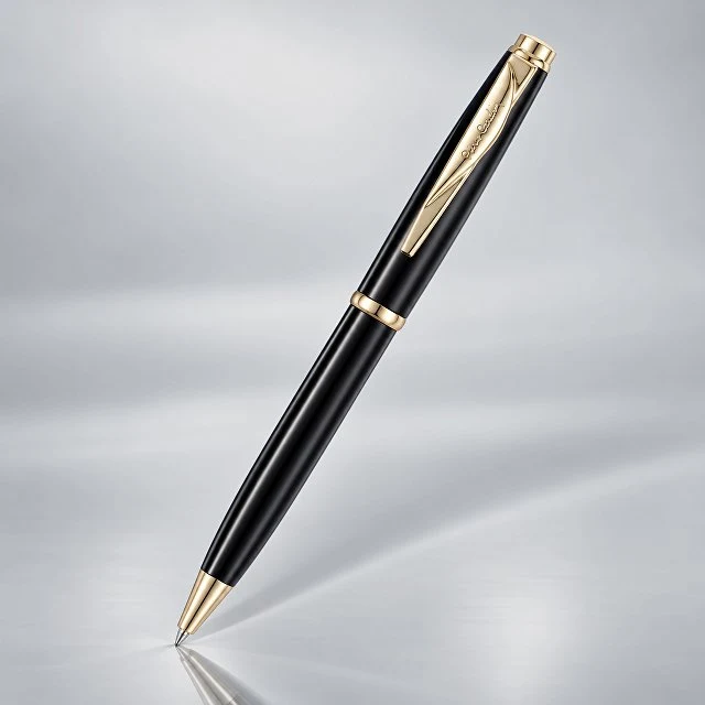 Ручка шариковая Pierre Cardin коллекция «ГАММА КЛАССИКА (GAMME CLASSIC)». Корпус - латунь с лакированным покрытием. Отделка и детали дизайна - сталь с позолотой. Цвет - черный. Упаковка E.