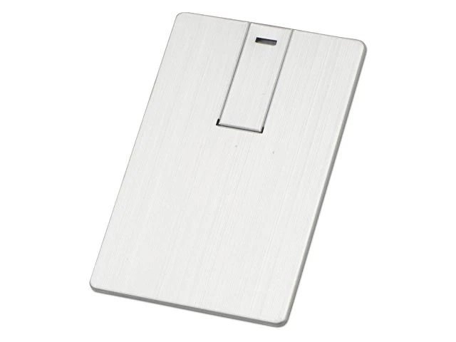 Флеш-карта USB 2.0 16 Gb в виде металлической карты "Card Metal", серебристый