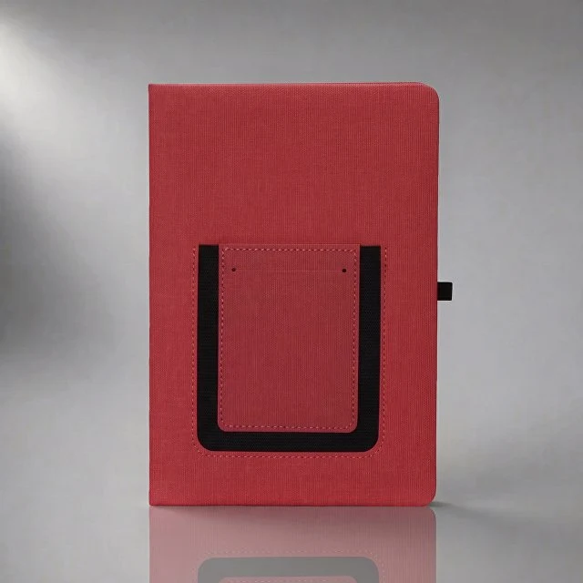 Блокнот "Pocket" 140*205 мм с карманом для телефона, красный