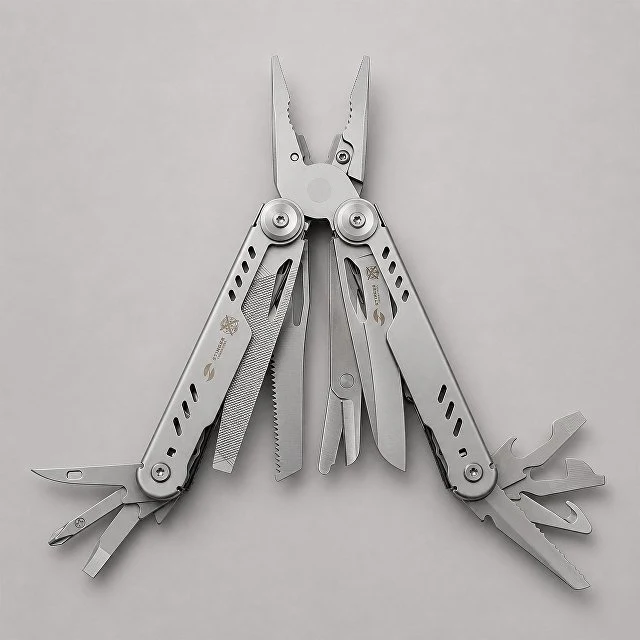 Мультитул Stinger, 110 х 27 мм, 21 функция, сталь, серебристый, в картонной коробке, в комплекте нейлоновый чехол