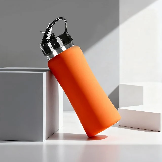 Бутылка для воды "Bottle C1", сталь, soft touch, 600 мл, оранжевый