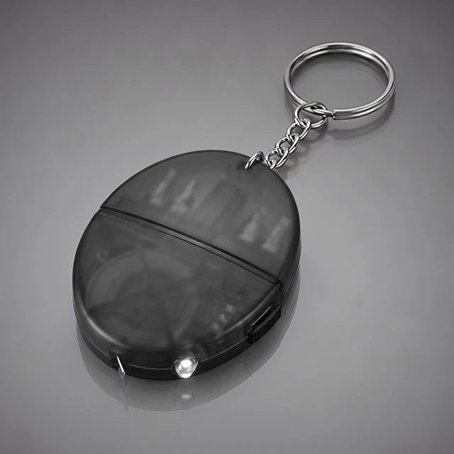 Брелок-рулетка с набором отверток и фонариком, серый