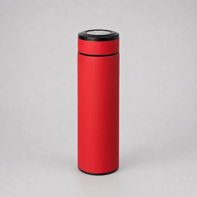 Вакуумный термос "Vacuum Flask C1", soft touch, 420мл, красный