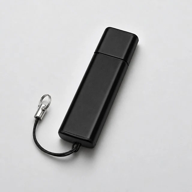 Флеш-карта USB 2.0 16 Gb металлическая с колпачком "Borgir", черный