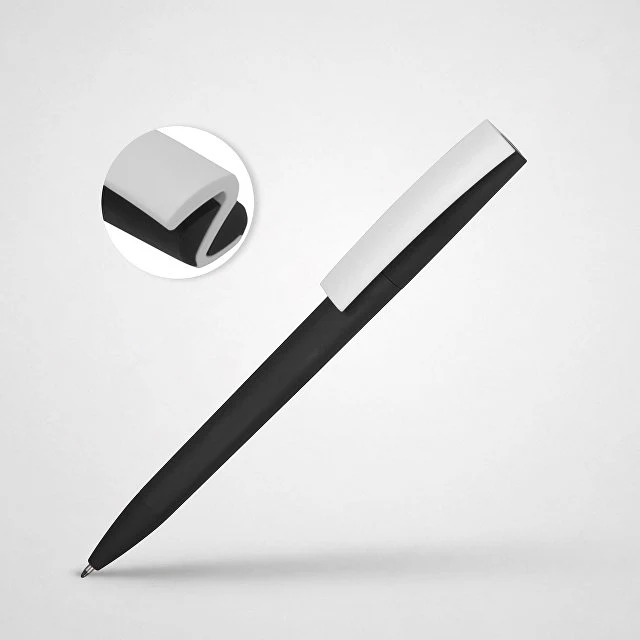 Ручка пластиковая soft-touch шариковая «Zorro», черный/белый