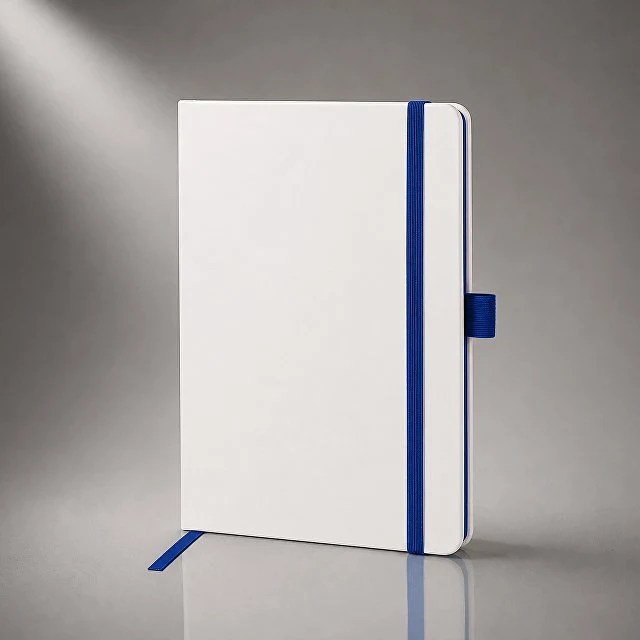 Блокнот "ColorNote White", твердая обложка A5, 80 листов, белый с синим