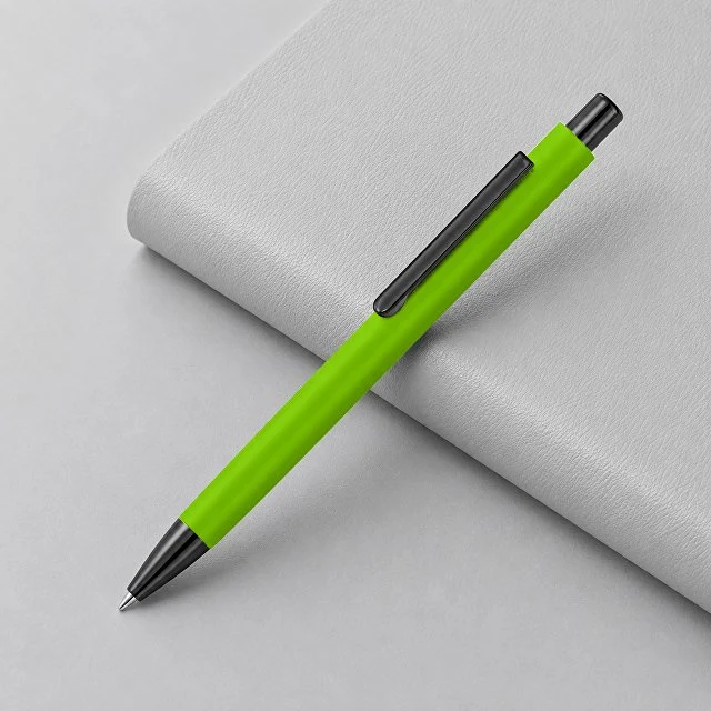 Металлическая шариковая ручка soft touch "Ellipse gum", светло-зеленый