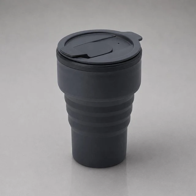 Силиконовый складной стакан "GoCup", темно-серый