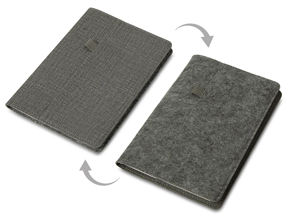 Двустороннее портфолио из рпет-фетра и искусственной кожи "Felt", серый