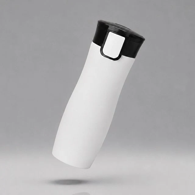 Вакуумная термокружка с кнопкой Streamline, Waterline, soft-touch, белый