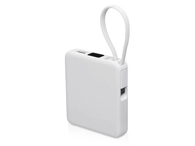 Внешний аккумулятор со встроенным кабелем USB-C «Дэнси», 5000 мАч, белый